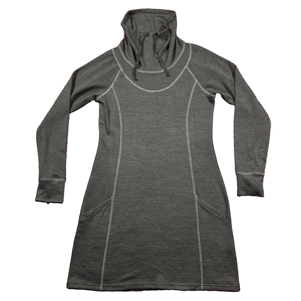 Kuhl Women's Dress Cowl Neck Long Sleeve Pocket Dark Gray Size Medium